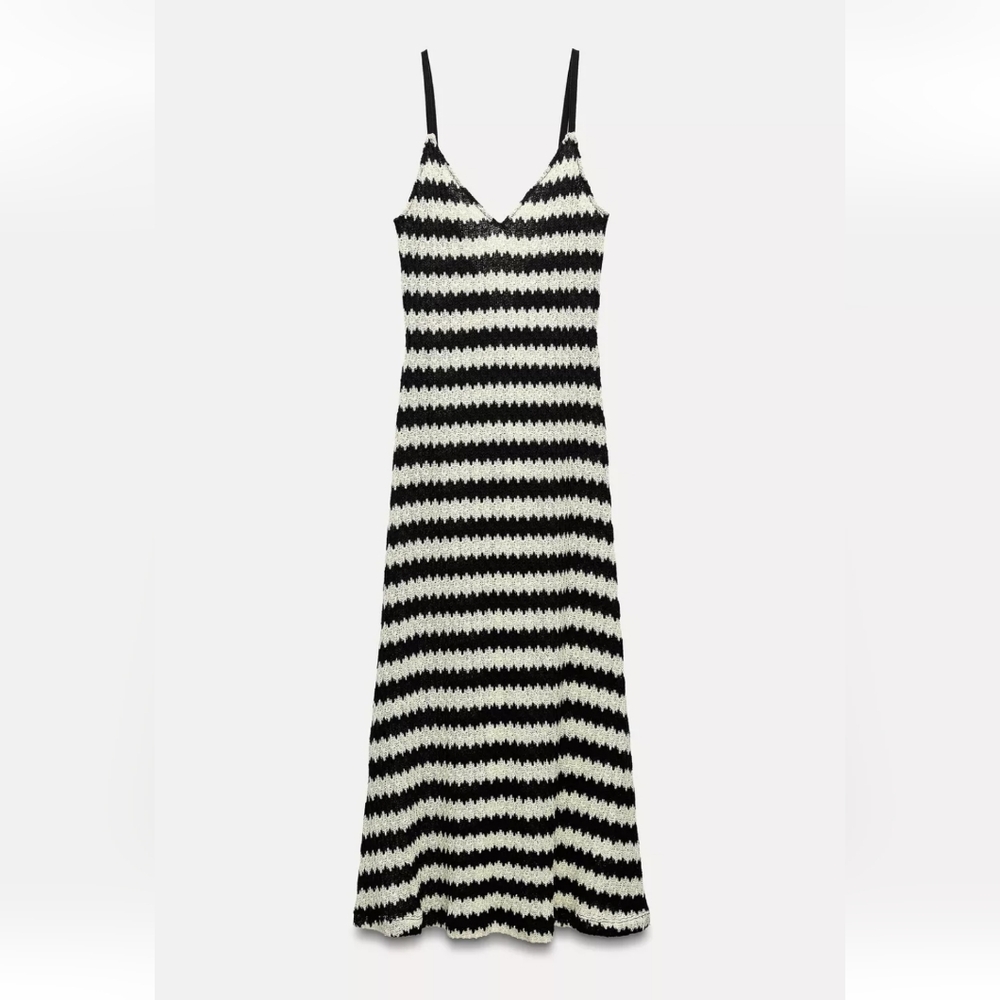 Black and White Striped Maxi Dress